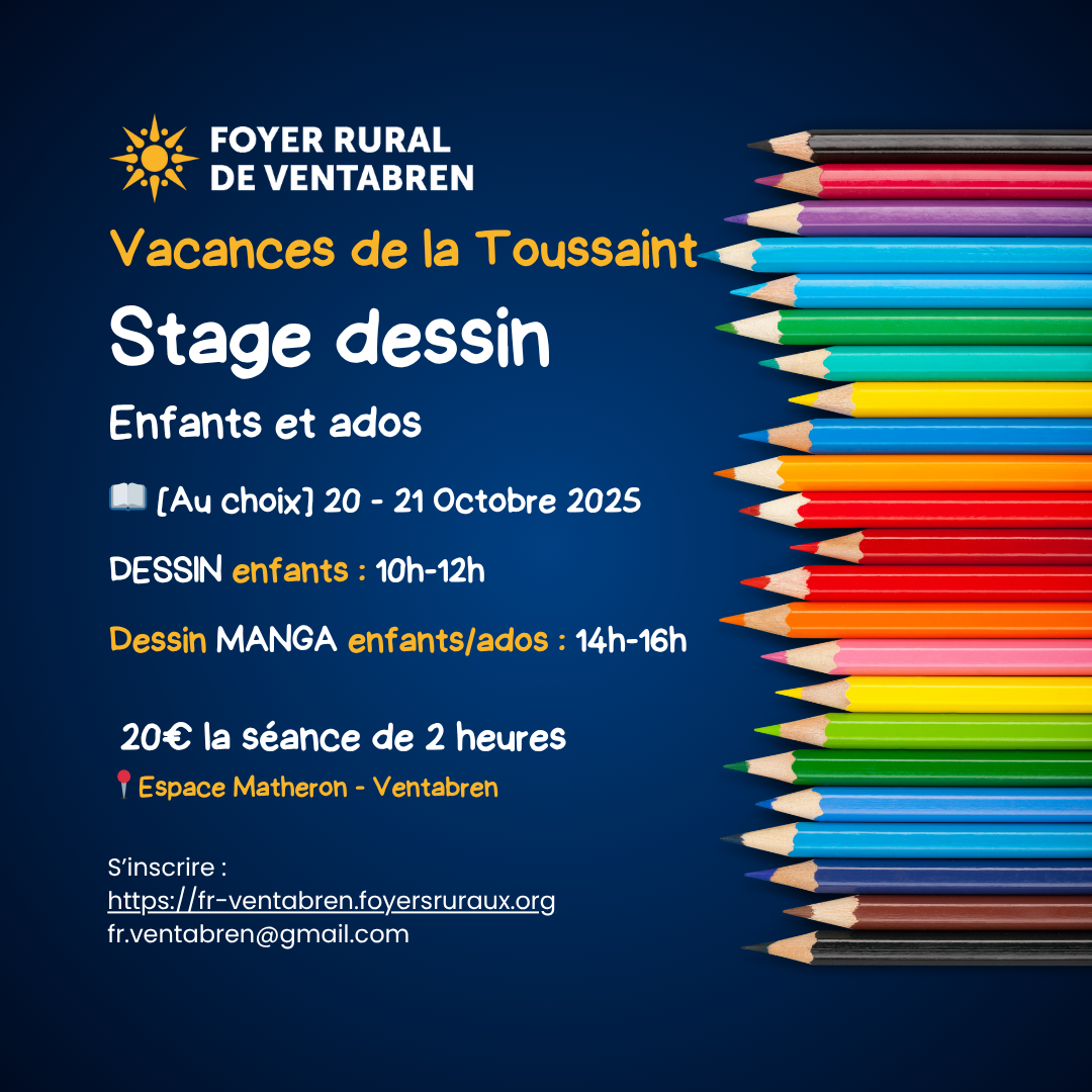 Stage Dessin Enfant Octobre 2025